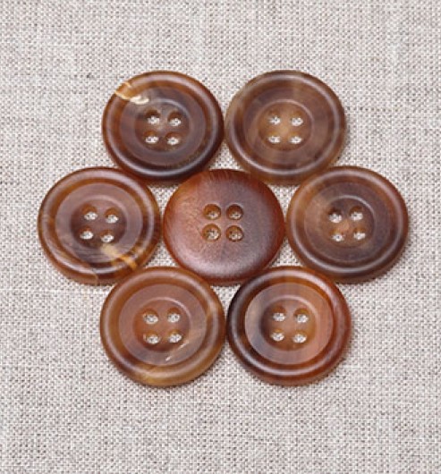 Unpolished 4 hole Horn Buttons