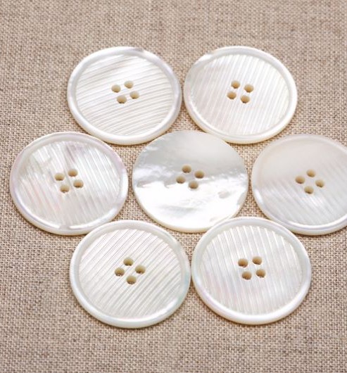 36L White MOP Cord Buttons
