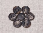 45L Dull Horn Buttons 2 hole - Col. 7 1/2 Tigers Eye