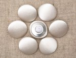 30L Silk Satin Covered Buttons - Ivory