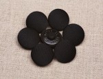 36L Silk Cord Covered Buttons - Black