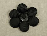 36L Silk Ottoman Covered Buttons - Black (Thick Cord)