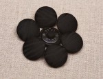36L Silk Moire Covered Buttons - Black