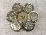 22L Vintage Button with Royal Crest - Gilt