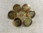 22L Vintage Button with Crown Crest - Gilt