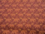 100% Viscose Twill - Paisley Elephants Gold/Red
