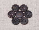 45L Dull Horn Buttons 2 hole - Col. 9R Reddish Dk. Brown