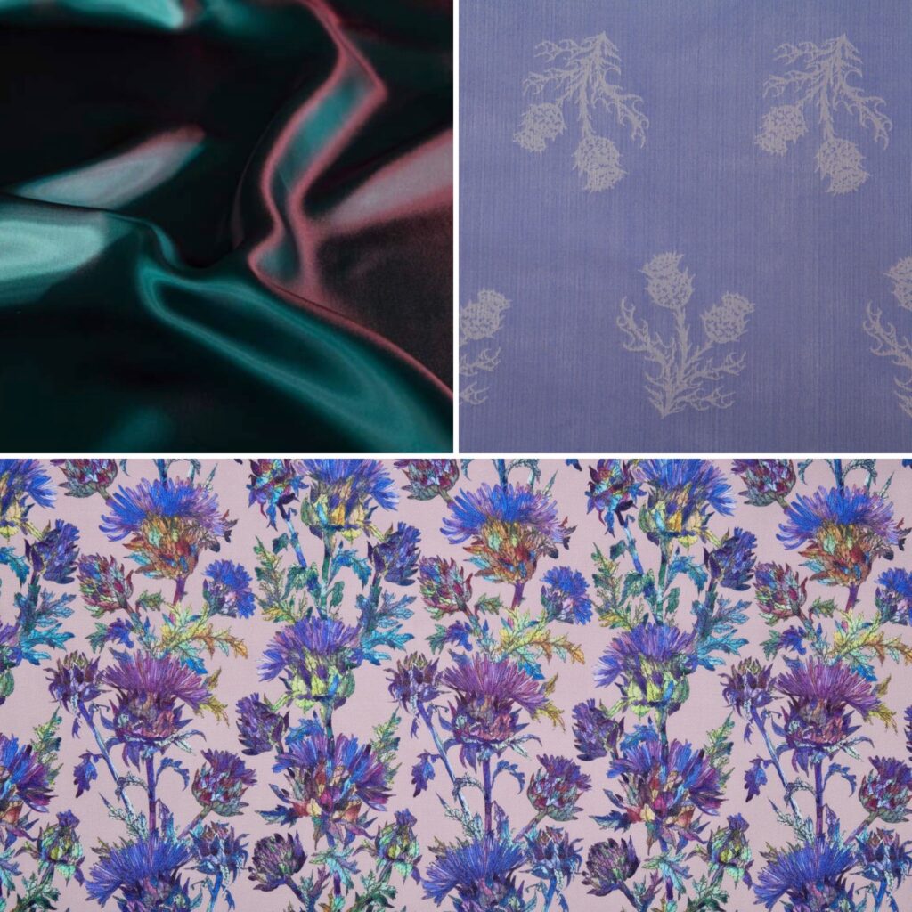 Thistle Linings - Two Tone Satin, Cupro Jacquard and Printed Design