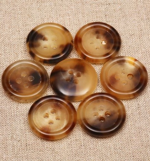 Polished 4 hole Horn Buttons