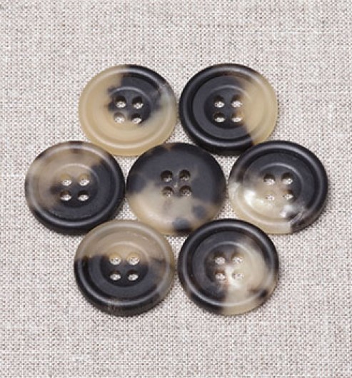 Unpolished 4 hole Horn Buttons - The Lining Company