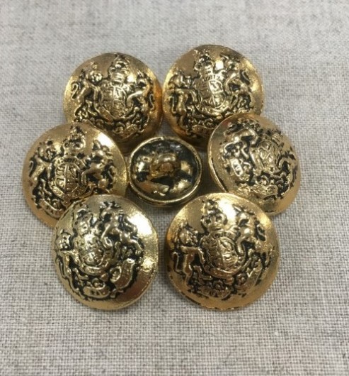 30L Vintage Dome Buttons with Insignia