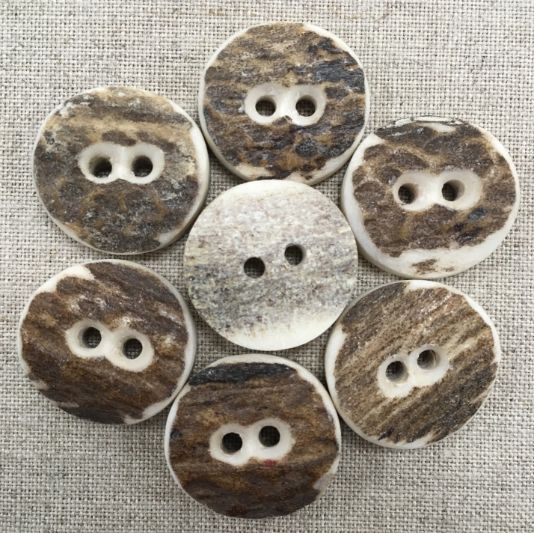 Natural Stag Horn Buttons - The Lining Company