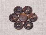 23L Dull Horn Buttons 2 hole - Col. 7R Russet