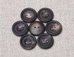 23L Dull Horn Buttons 2 hole - Col. 19 Dark 75% Mottled