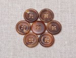 23L Dull Horn Buttons 4 hole - Col. 7R Russet
