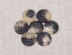 23L Dull Horn Buttons 4 hole - Col. 19 Medium 50% Mottled