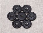 23L Dull Horn Buttons 4 hole - Black
