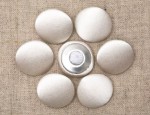 22L Silk Satin Covered Buttons - Ivory