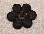 22L Silk Ottoman Covered Buttons - Black (Thick Cord)