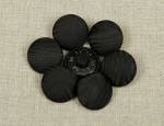 22L Silk Moire Covered Buttons - Black