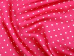 100% Viscose Twill - Hot Pink Polka Dot