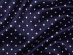 100% Viscose Twill - Navy Polka Dot