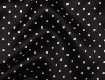 100% Viscose Twill - Black Polka Dot