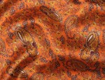 100% Viscose Twill - Orange Paisley