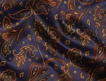 100% Viscose Twill - Navy Paisley