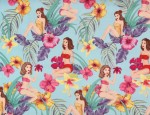 100% Viscose Twill - Hawaiian Girls