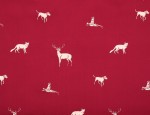100% Viscose Taffeta - Maroon Hunt Design