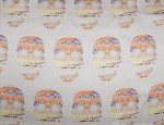 100% Viscose Twill - Silver Skulls