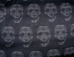 100% Viscose Twill - Ghostly Skulls