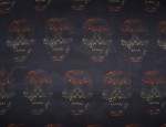 100% Viscose Twill - Midnight Skulls