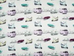 100% Viscose Twill - Retro Wheels