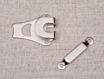 2 pce Trouser Hook & Bar 14mm - Nickel