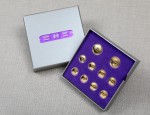 Four Hole Solid 9ct Gold Buttons - Set of 10 - Total Weight 28.6g