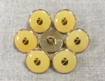 22L Enamel Button with Shield Crest - Yellow