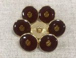 22L Enamel Button with Shield Crest - Burgundy