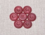 23L Dull Horn Buttons 4 Hole - Ruby Red Varnished
