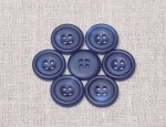 30L Dull Horn Buttons 4 hole - Royal Blue Varnished
