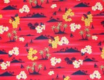 100% Viscose Twill - Bora Bora Red Sky at Night