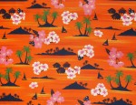 100% Viscose Twill - Bora Bora Sunset Orange