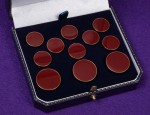 11 Pce Enamel Blazer Button Set - Red