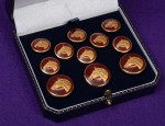 11 Pce Horse Head Enamel Button Set - Red