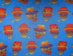 100% Viscose Twill - Smokin' Skulls Orange/Blue