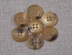 23L Polished Horn Button 4 hole - Light Mottled