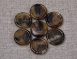 32L Polished Horn Button 4 Hole - Tigers Eye