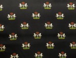 100% Viscose Twill - Navy Nigerian Coat of Arms