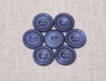 30L Dull Horn Buttons 2 hole - Royal Blue Varnished